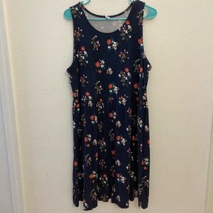 Old Navy Floral Sleeveless Jersey Swing Dress